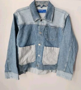 kseniaschnaider X DL1961 Giacca Donna Jeans Tilda Patchwork Blu Denim Taglia S - Foto 1 di 14