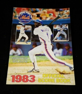 1983 New York Mets Program Score Book vs Expos Mookie Wilson Cover Unscored M110 - Image 1 of 4