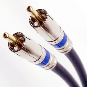 DUAL RCA Audio Cable Solid Copper Core 18AWG 75 Ohm Gold Plated Pin 1ft to 200ft - Picture 1 of 4