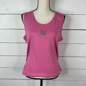 Neu Freizeit Hawaii Tank Crop Damen Shirt rosa 2X - passt Größe Large siehe Bilder - Bild 1 von 6