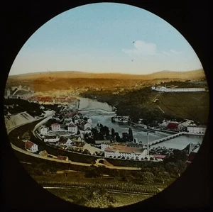 ZAUBERHAFTE LATERNENFOLIE SCHAFFHAUSEN VOM HOHEN FELSEN UM 1888 ALTES FOTO SCHWEIZ - Bild 1 von 3