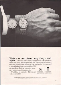 Bulova Accutron vs Mechanische Uhr Vergleich Printanzeige 1965 - Bild 1 von 5