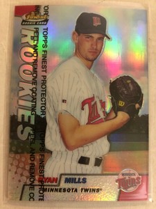 1999 Finest Rookies Baseball Refractor Ryan Mills #132 Parallel RC Card