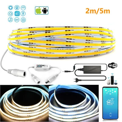 12V COB LED Streifen 2-10m Strip Warmweiß Kaltweiß Leiste Band WIFI APP Dimmbar  - Bild 1 von 4