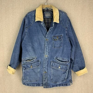Abrigo de Colección Lee Barn Talla Grande Chaqueta de Tareas Denim Para Hombre Años 90 Y2K Forrado de Lana - Imagen 1 de 16