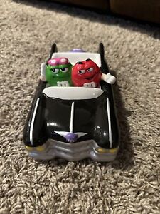 M&Ms ceramic black car candy dish 2002 with Ms Green and Red M & M's M & M s