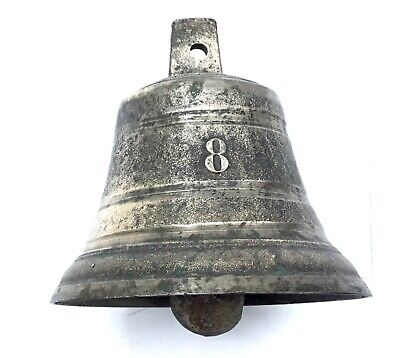 Ancienne Cloche Bronze N°8 Vache Brass Cow Ring Bell Glockenspiel Campana • 60€