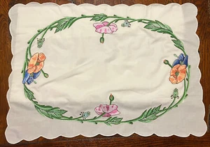 Villeroy and Boch Amapola Set Of 8 Embroidered Cloth Placemats & Napkins Poppy - Picture 1 of 24