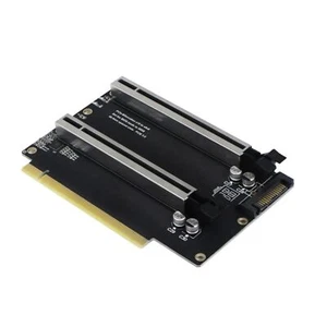 New PCIe3.0 x16 1 to 2 Expansion Card Gen3 Split Card Bifurcation x16 to x8x8 - Photo 1/7
