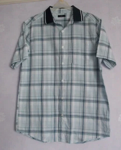 Men's M&Co blue check short sleeve Shirt Size S - Picture 1 of 1