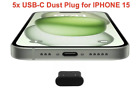 5-pack Stopper Dust Plug Block Cap For iPhone 15 15 Plus 15 Pro Max