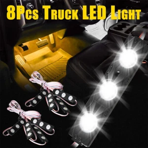 8Pcs Waterproof Truck Cargo Bed Pickup 24 LED Light Switch Pod Strip Kit White - Picture 1 of 9