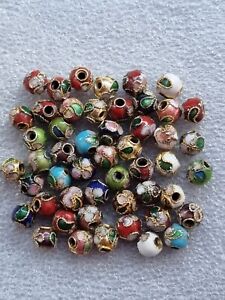 50 CLOISONNE 5mm Spacer Beads Necklace Bracelet Jewellery Making Craft Findings