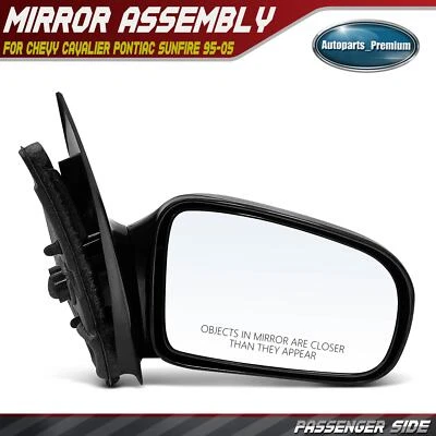 Passenger Side Manual Mirror for Chevrolet Cavalier Pontiac Sunfire 95-05 Sedan - Image 1 of 4