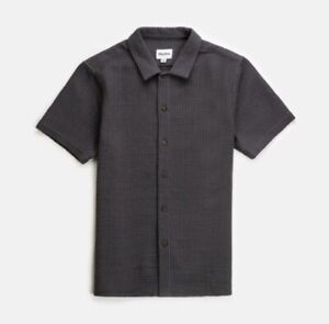 RHYTHM Men's TEXTURED LINEN S/S Button Shirt - STE - Medium - NWT