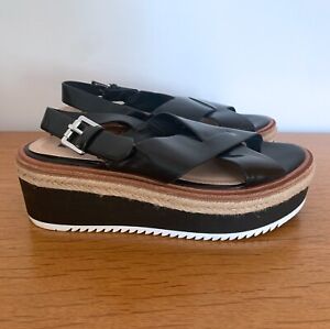 Pull&Bear Flatform Sandal with Patent Straps size 4 37 Platform
