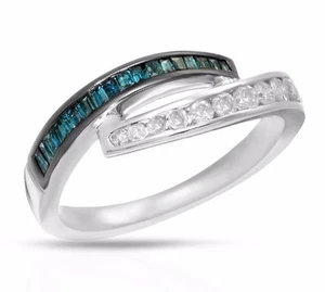 Krementz 14K 2 Tone Gold Bypass Ring 0.46 ctw Genuine Diamonds. Weight 3.6g. New - Bild 1 von 5