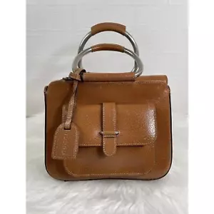 Vintage Gucci Leather Brown Round Top Handle Convertible Mini Bag - Picture 1 of 10