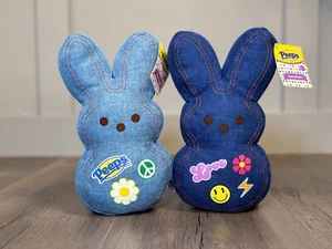 Peluche Easter Peeps coniglietti denim chiaro/scuro peluche 10 pollici set di 2 - Foto 1 di 10