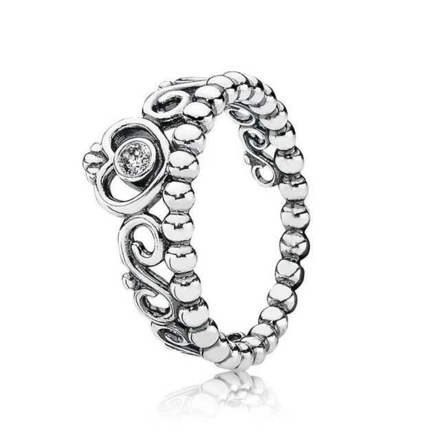 PANDORA Sterling Silver My Princess Stackable Ladies Ring 190880CZ58
