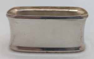Antique German 800 Silver Napkin Ring, plain, rectangular - Picture 1 of 4