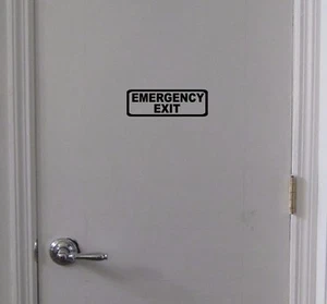   EMERGENCY EXIT Sign Vinyl Decal-Door Window Wall - Business, Office, Warehouse - Picture 1 of 6