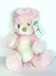 First & Main BABY BAUCHNABEL rosa Teddybär mit Gelenken RASSEL 12 Zoll Plüsch mit Etikett - Bild 1 von 5