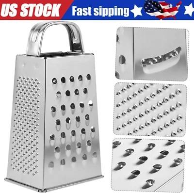 Rallador de alimentos de cocina de acero inoxidable con caja de 4 lados cortador de queso vegetal trituradora Foto 1 de 4