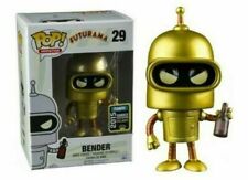FUNKO POP Futurama Robot Grey Bender Gold 29# Figure With Protector