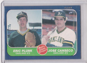 JOSE CANSECO / ERIC PLUNK "Major League Prospects" Rookie Card | 1986 Fleer #649
