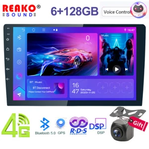 6+128G 2DIN 10'' Car Radio Stereo Apple Carplay Android Auto DSP QLED 4G Lte+Cam - Picture 1 of 24