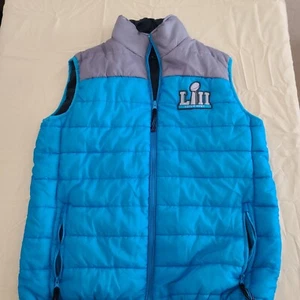 Super Bowl LII 52 NFL Blue Full Zip Puffer Vest "TeamMate" Size Medium - Picture 1 of 5