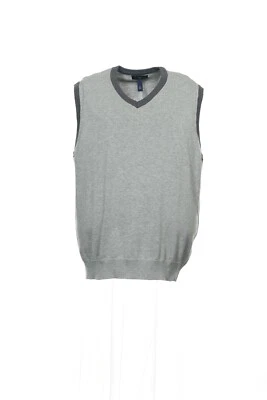 Club Room Mens Heather Cotton Sweater Vest (XLarge, Light Grey/Charcoal) $49 - Image 1 of 2