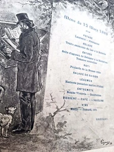 MENU - Le Brébant - Héliogravure - Montmartre - 12 marzo 1888 - PARIS - Picture 1 of 2