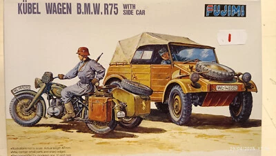 Kubel Wagen BMW R75 With Side Car Fujimi Plastic Model Kit 1/76 N°76020 - Immagine 1 di 2