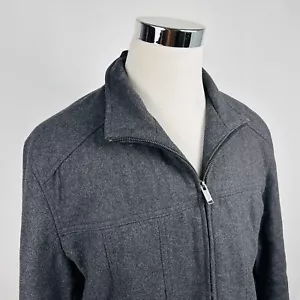 Michael Kors Large Wool Blend Jacket Full zip Dark Gray - Picture 1 of 5