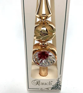 Vintage Rauch Glass Tree Topper Gold Glitter Indent Mid Century Modern MCM - Picture 1 of 16