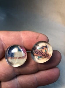 Oriole’s , baseball, earrings, studs , men Or women’s, glass cabochon gem , - Picture 1 of 3