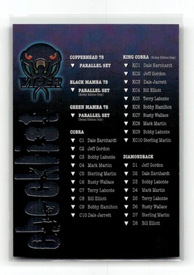 1996 Wheels Viper Checklist #77 NASCAR - Image 1 of 2