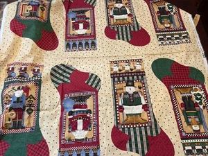 DEBBIE MUMM Fabric - Santa - Nutcracker - Snowman - 22” Stocking PANEL - RARE!! - Picture 1 of 6