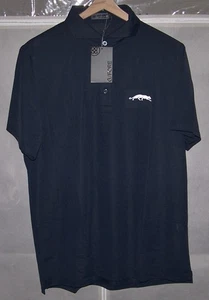 Polo da golf G/Fore nuova in poliestere e spandex con bottoni GROVE XXIII blu navy 2XL - Foto 1 di 6