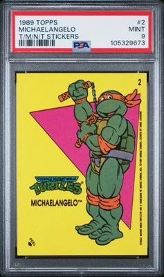 1989 Topps Michelangelo Teenage Mutant Ninja Turtles Stickers #2 PSA 9 Mint - Image 1 of 2