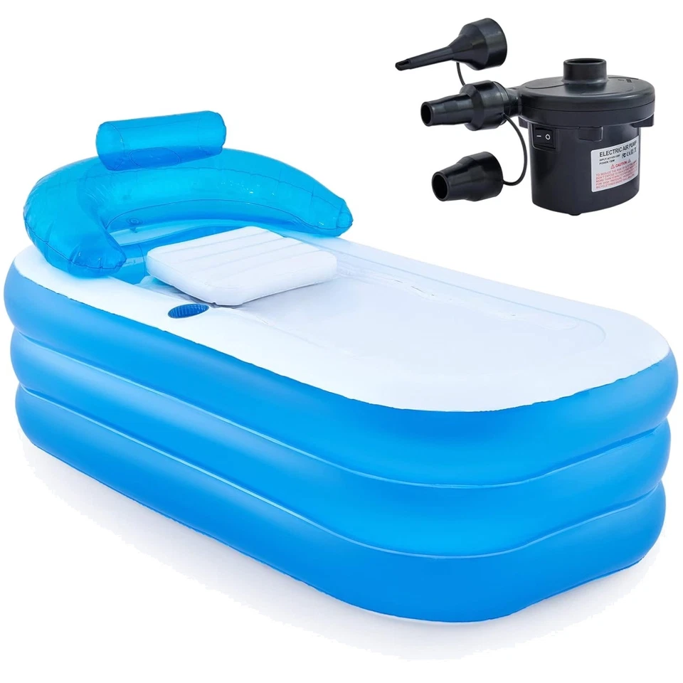 Compact Inflatable Bathtub with Electric Pump & Pillow - Portable Spa Relaxation - Image 1 of 4