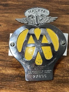 AA AUTOMOBILE ASSOCIATION MALAYA AUTO MOTOR CAR CLUB ABZEICHEN EMBLEM - Bild 1 von 4