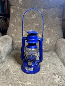 Feuerhand 276 Blue Hurricane Lantern Paraffin Oil Lamp Lanterns Camping Germany - Picture 1 of 5