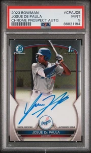 2023 Bowman Josue De Paula Chrome Prospect 1° Auto #CPAJDE PSA 9 - Foto 1 di 2