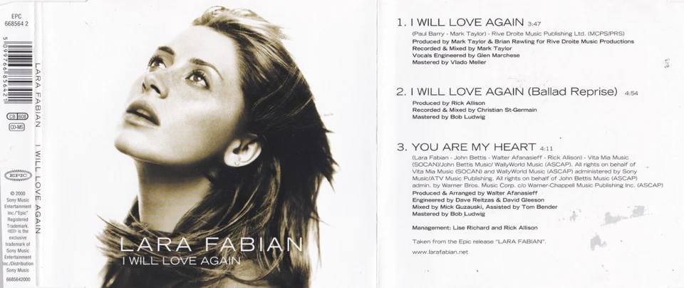 Lara Fabian - I Will Love Again  (3 Track Maxi CD) - Bild 1 von 1