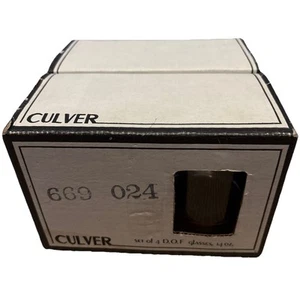 CULVER Panda Vintage 22K Gold Double Old Fashioned Glasses Set Of 4 Brand New - Picture 1 of 9