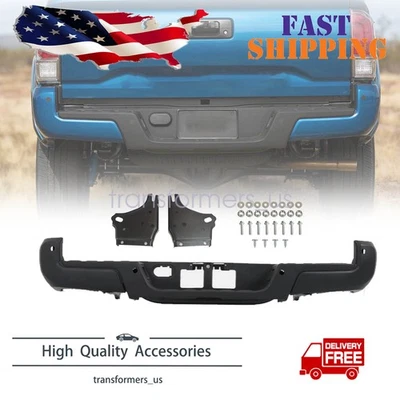 For Toyota Tacoma 2016 17-2023 Black Rear Step Bumper Assembly With Park Assist - Image 1 of 4
