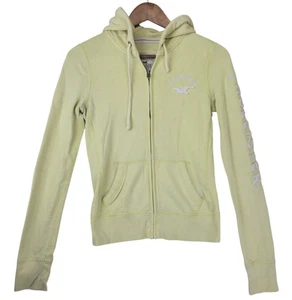 Vtg Hollister Hoodie Womens Small Lime Green Surf Dreams Y2k Spell Out Logo - Picture 1 of 24